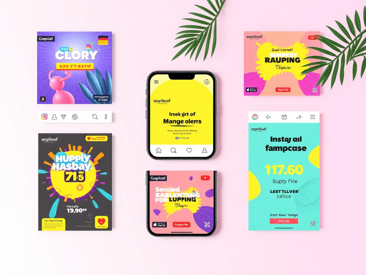 Social media campaign posters and post mockups
